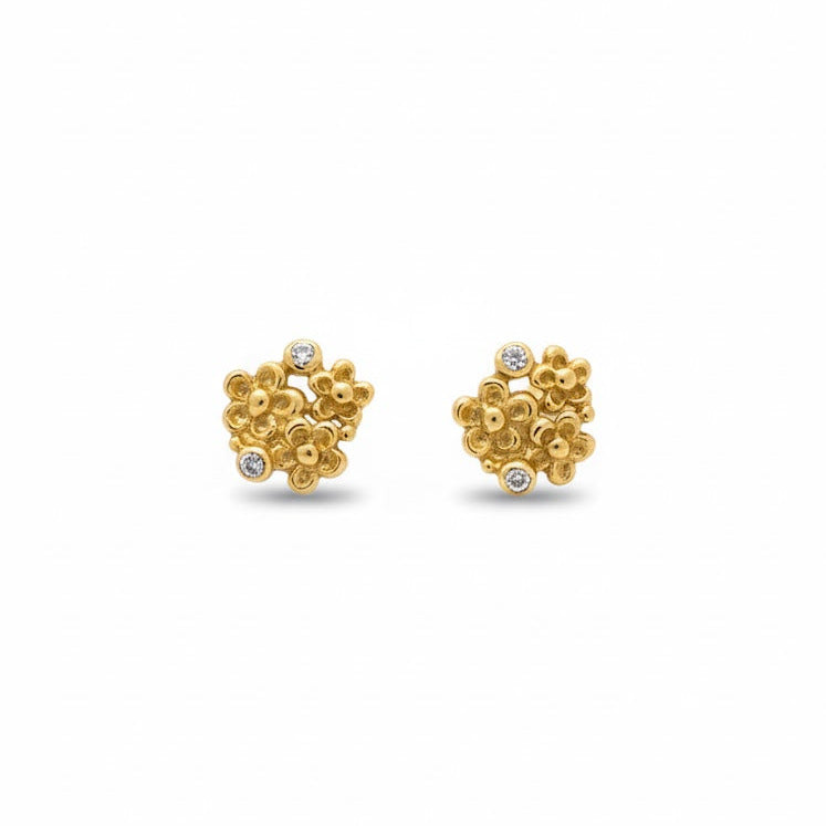 Blomster ørestikker 0,04 ct - 29052D04