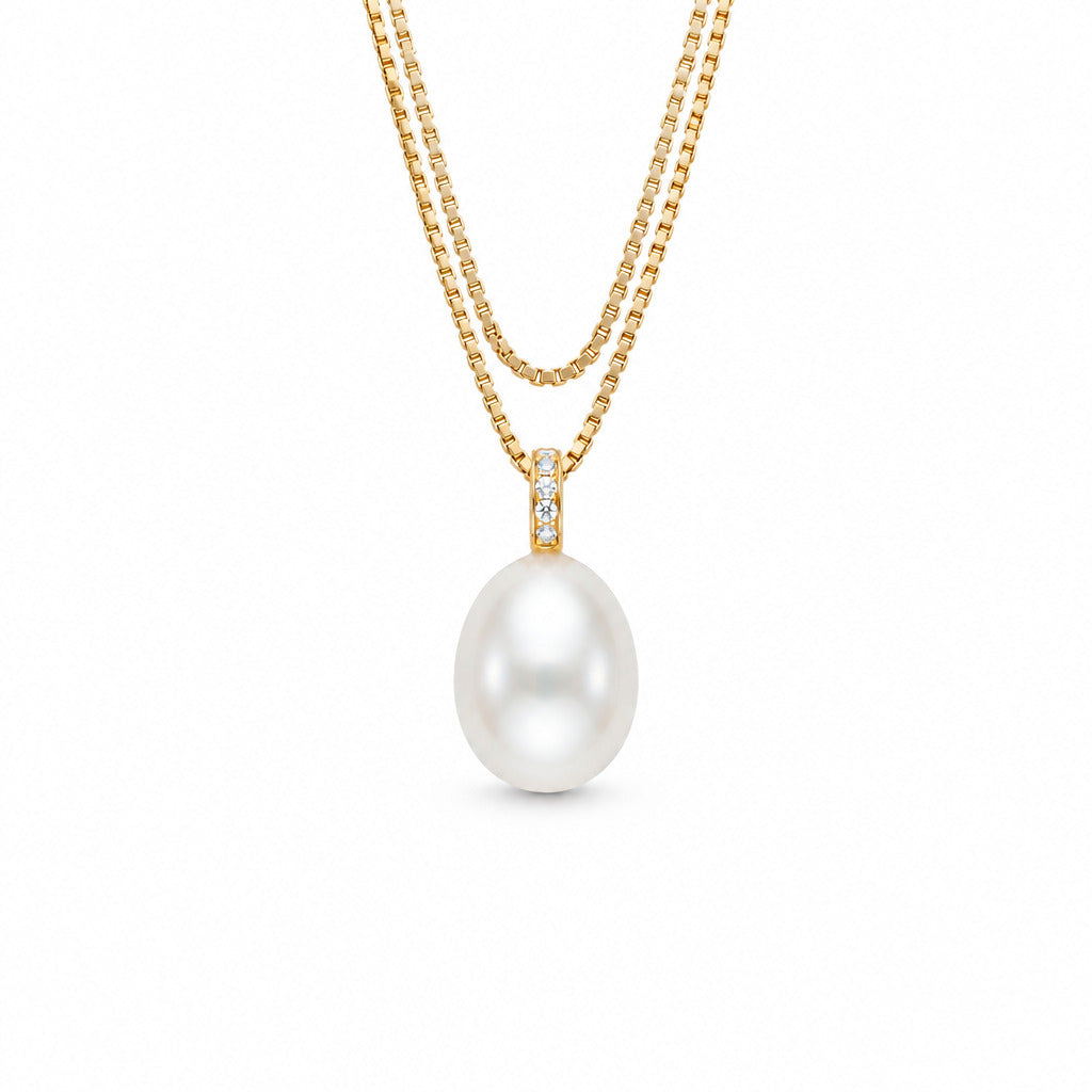 14kt brillant perlevedhæng 0,02ct - 25FVP10