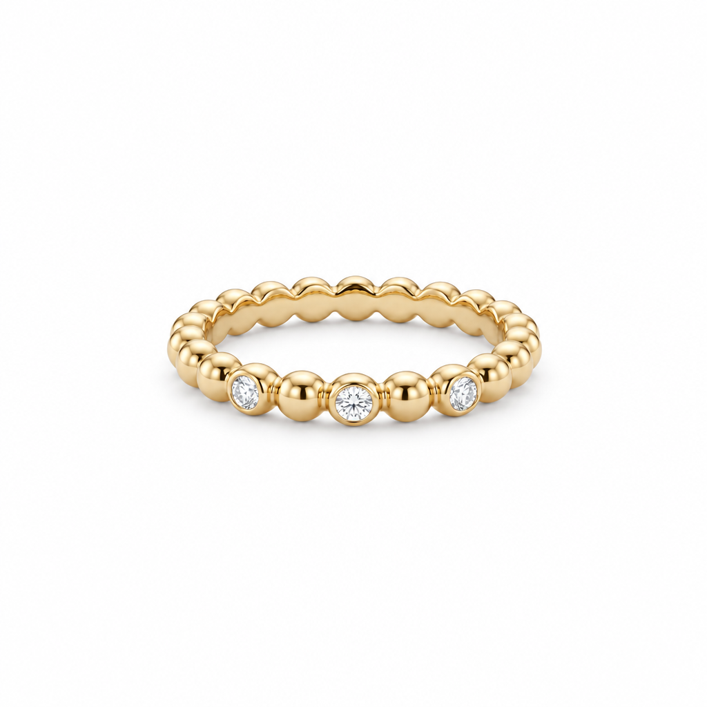 14kt  Kuglering m. brillanter - 15025D03