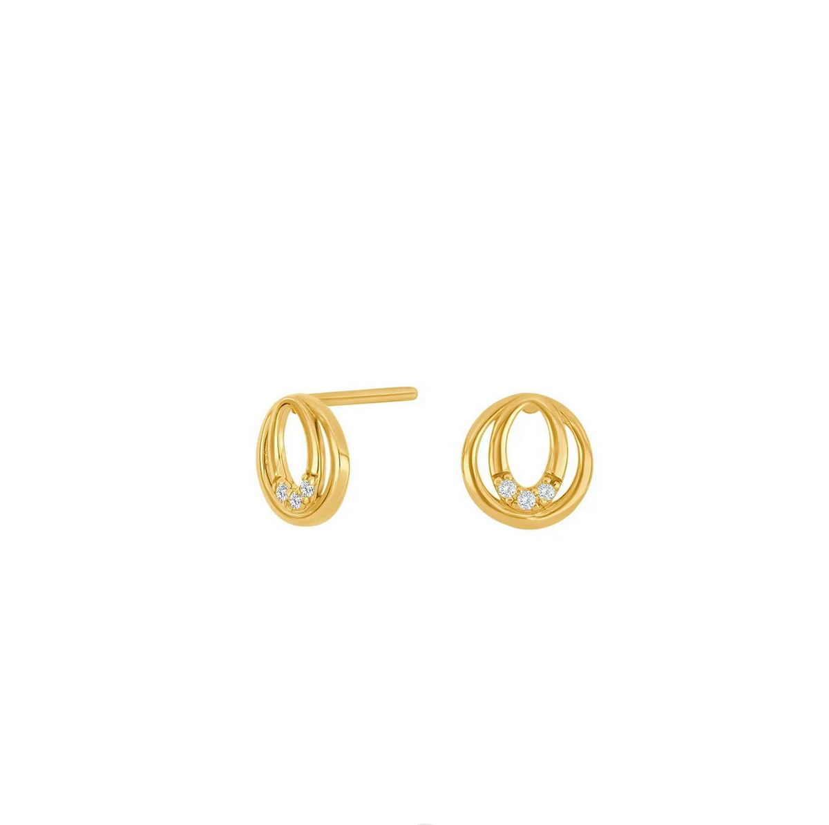 14kt. guldørestikker m. 0,03ct W/SI - 30552170500