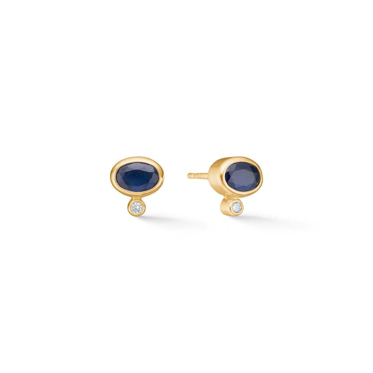 Diamantørestikkere med safir og brillant