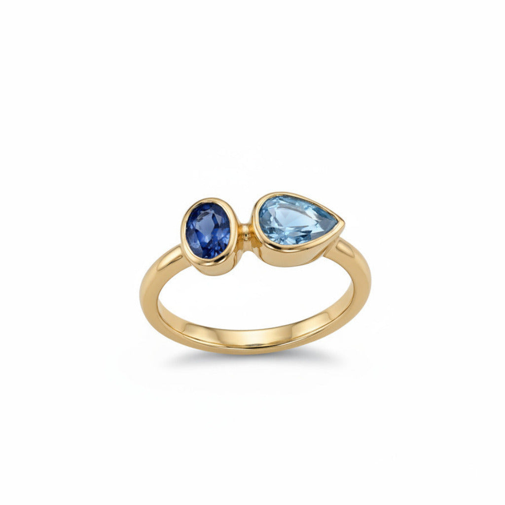 Athena guld ring med safirer