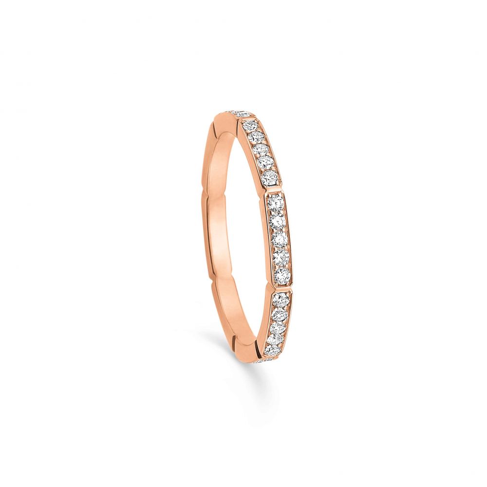 Oktagon ring i 14 kt rosaguld m. 0,50ct brillanter - 14010D50