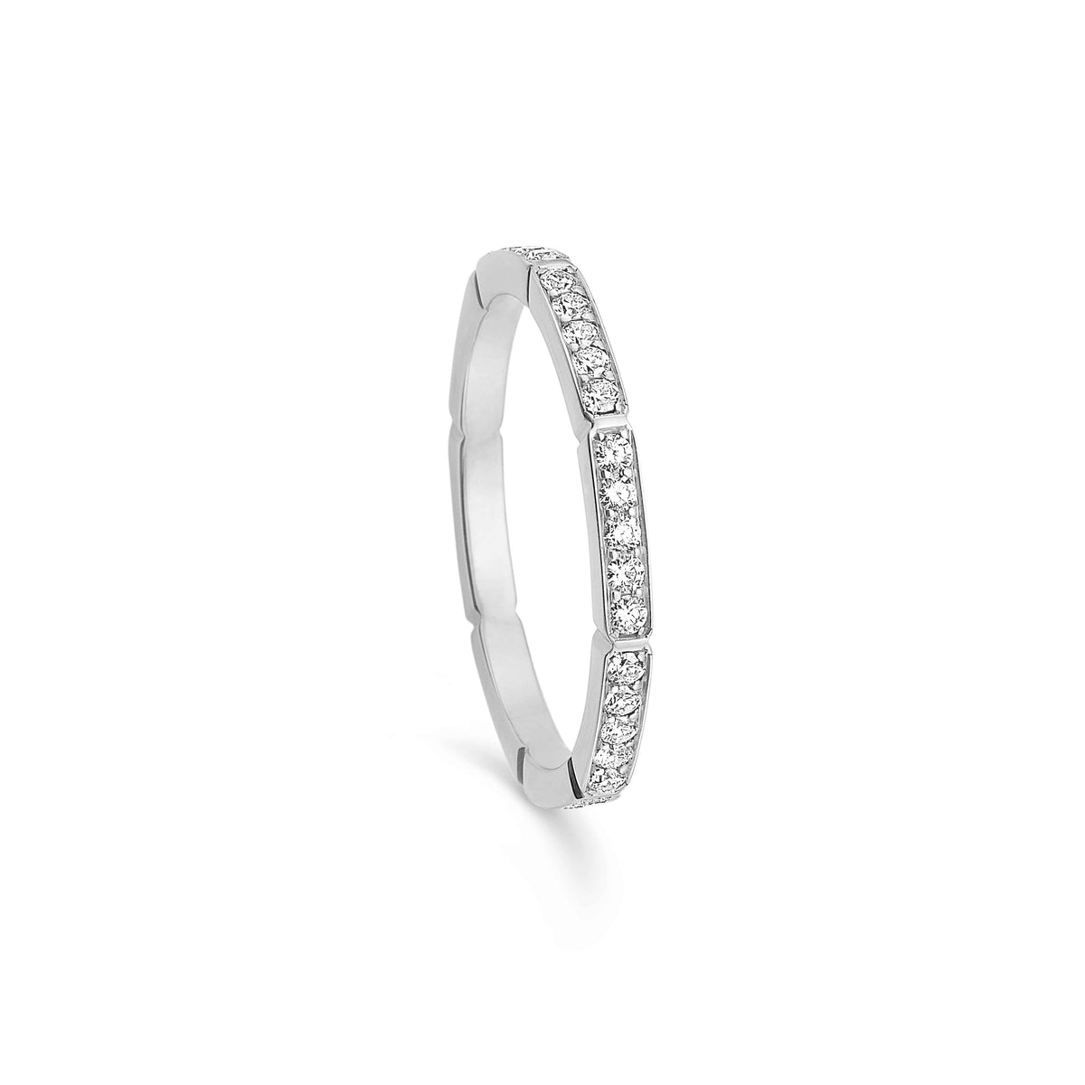 Oktagon ring i 14 kt hvidguld m. 0,50ct brillanter - 16010D40