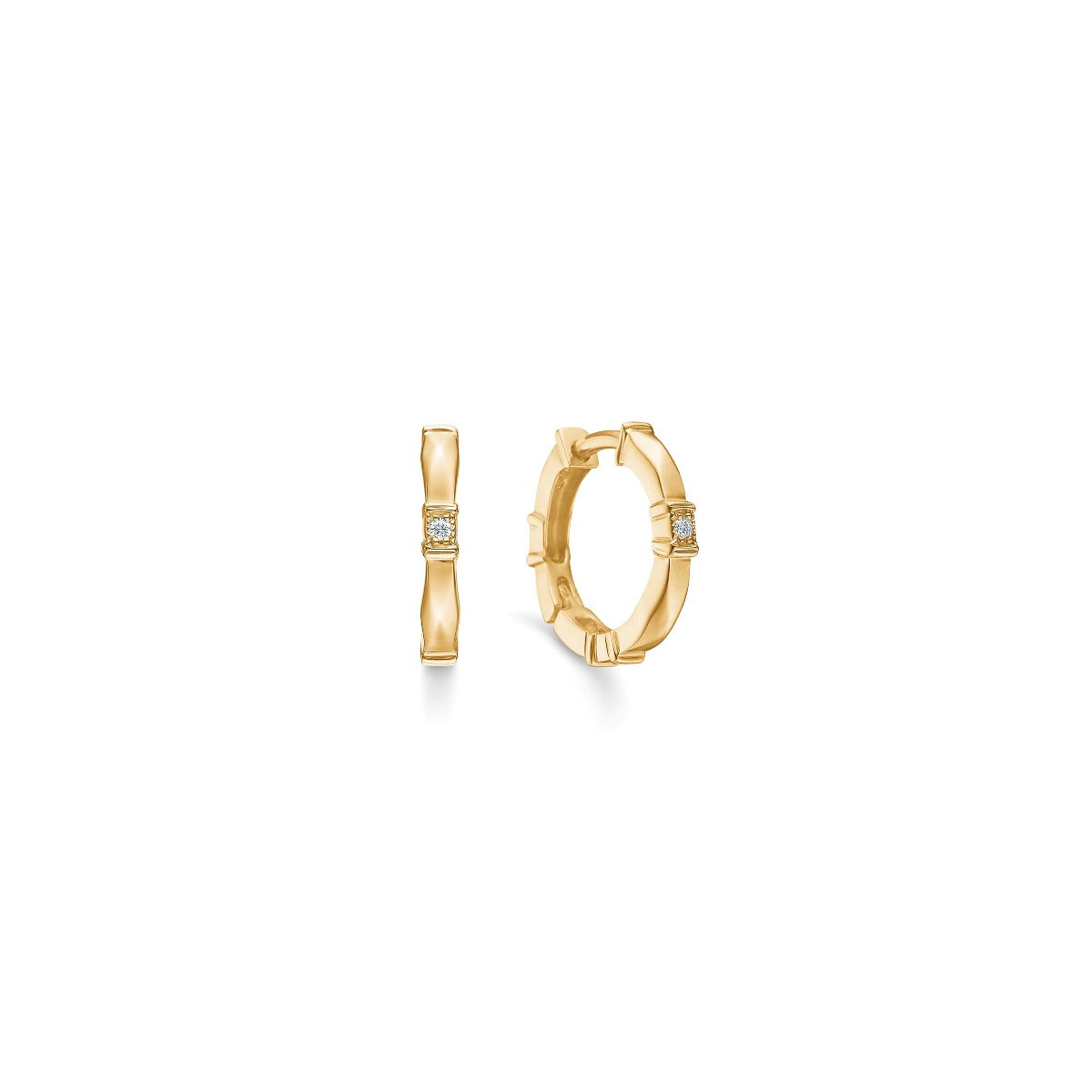Compassion creoler i 14 kt rødguld m. 0,01ct brillanter - 25020D01