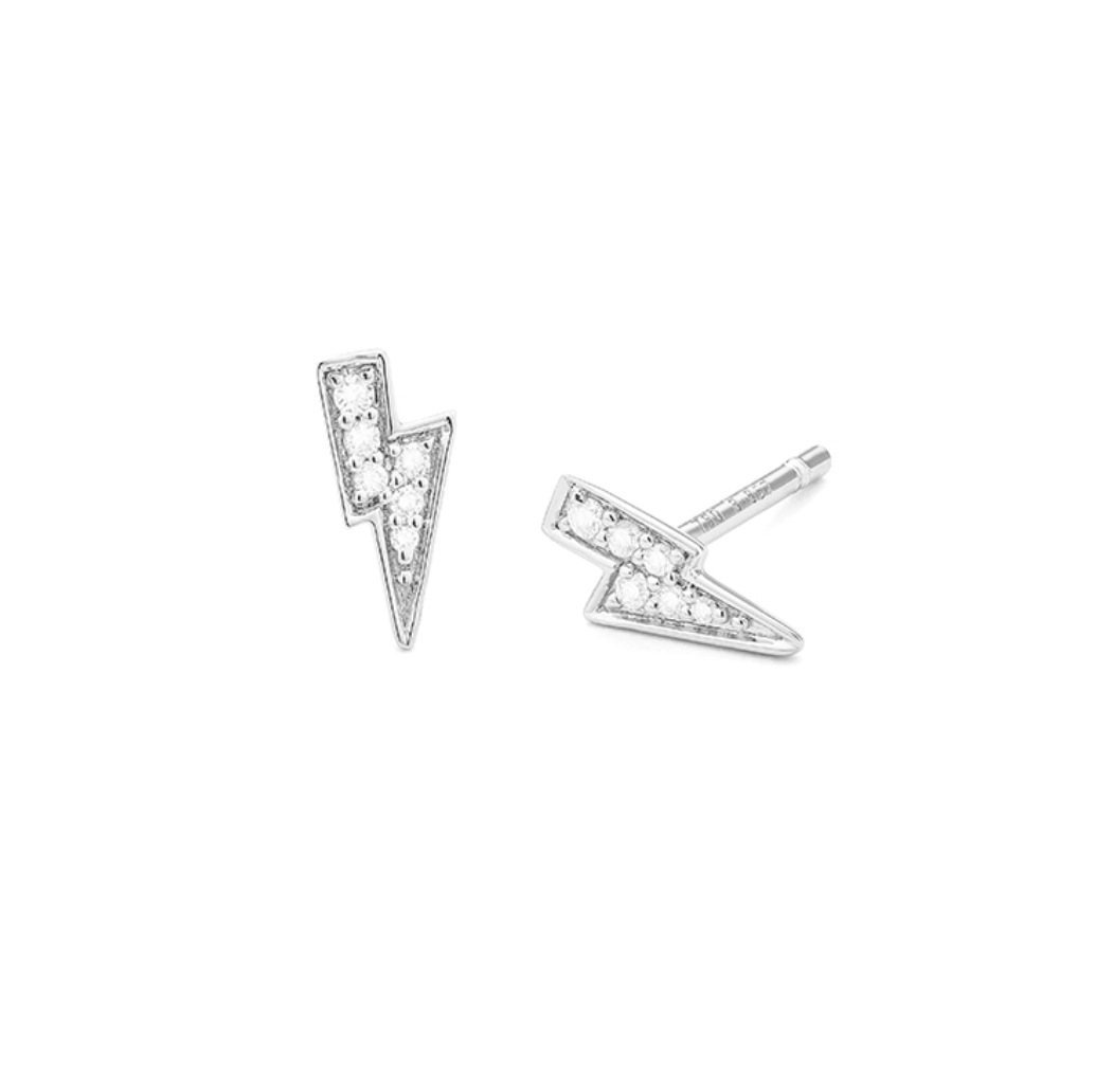 Lyn ørestikker i 18 kt hvidguld m. 0,08ct brillanter - 28002D08